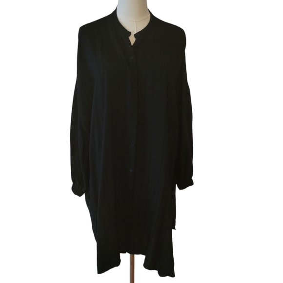 Zara Black Oversized Shirt Dress Size Small-Medium - Picture 1 of 4